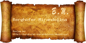 Berghofer Mirandolina névjegykártya